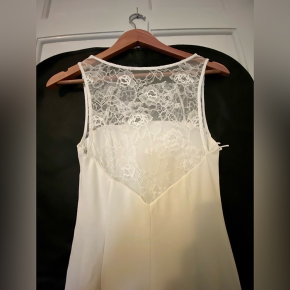 Lulus True Passion White Lace V-Back Mermaid Maxi Wedding Dress - Picture 5 of 7